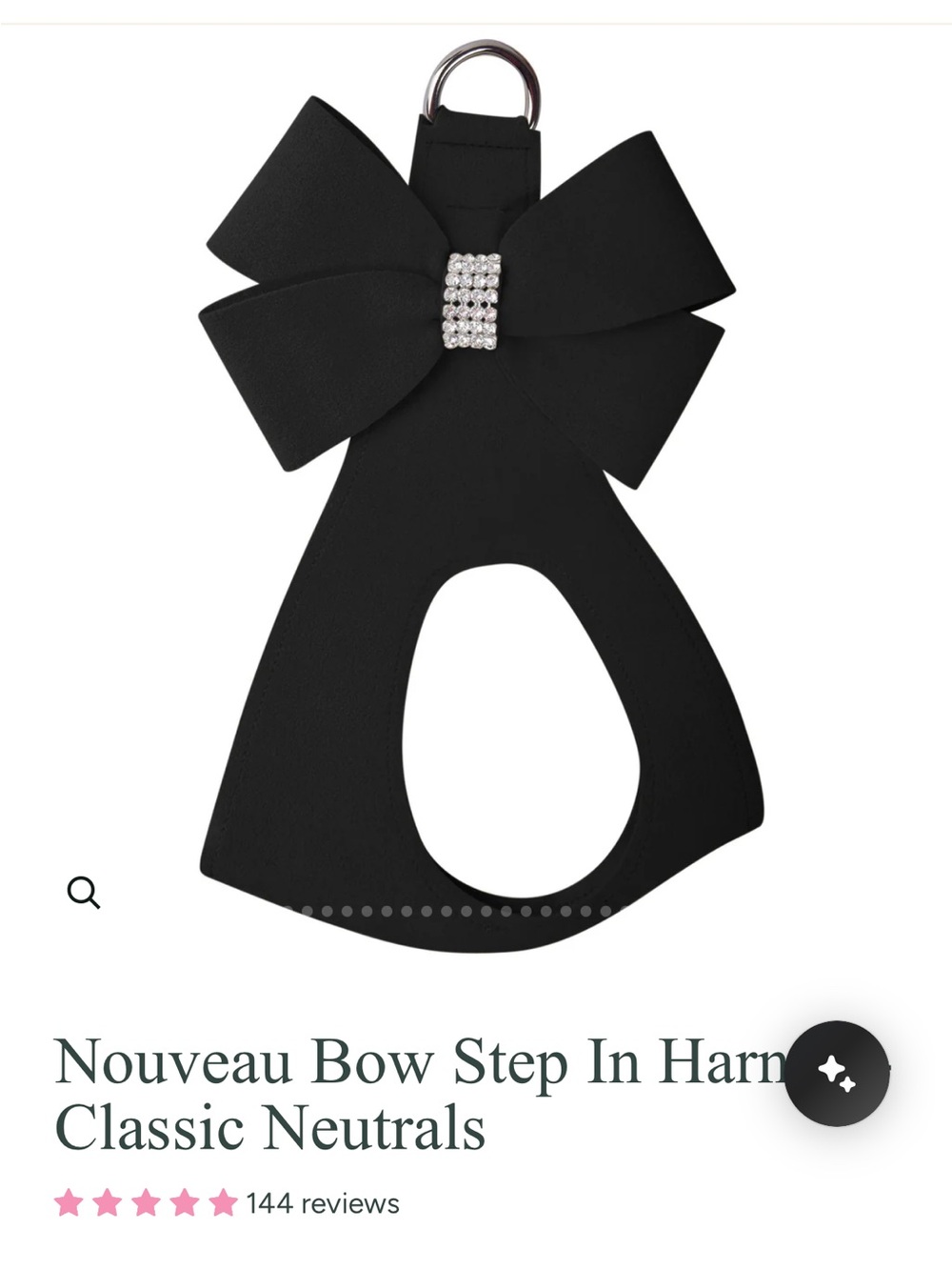 Susan Lanci Nouveau Bow Step-In Harness - Black XXS